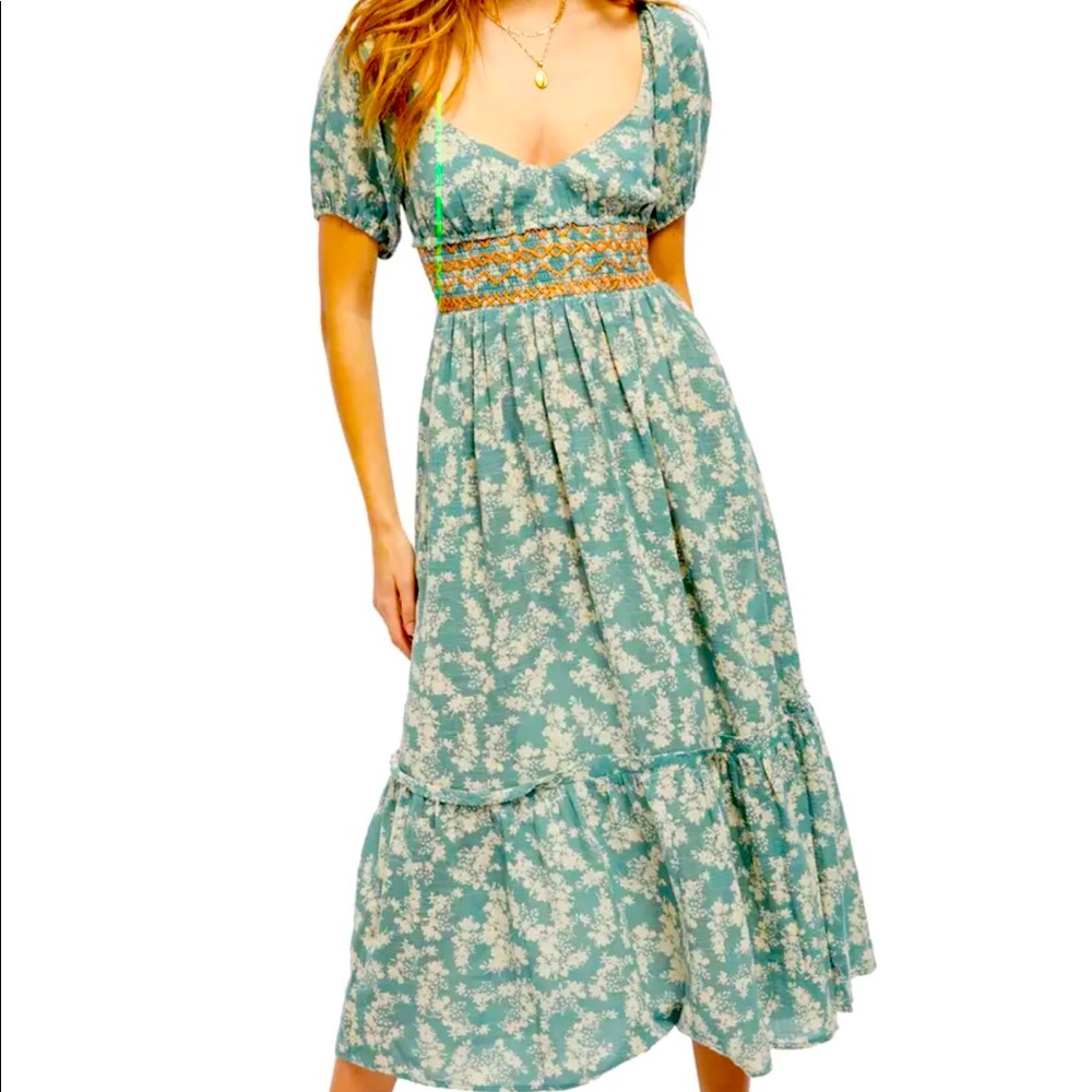 Free People Ellie Printed Midi Dress